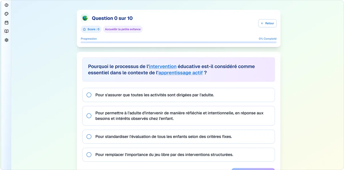Interface de formation continue Minimonde